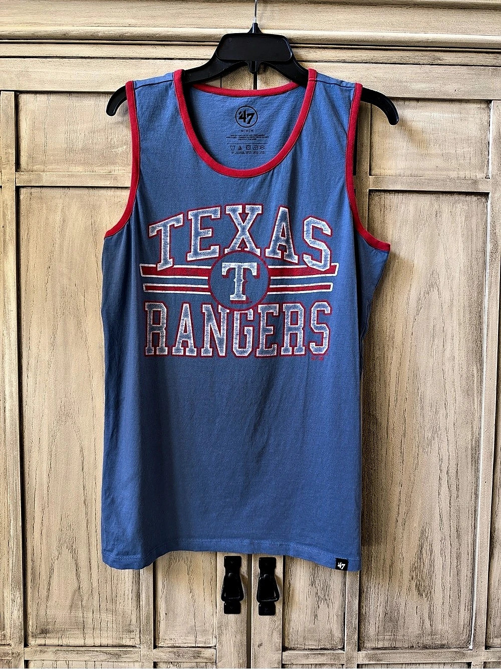 ‘47 Brand Texas Rangers TX Winger Franklin Tank Top Shirt Medium M Men’s Unisex